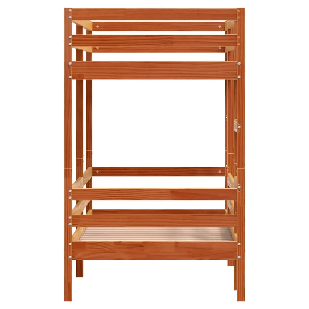 Letto singolo | Letto per adulti | Letto a Castello Marrone Cera 75x190 cm in Legno di Pino - Image 6