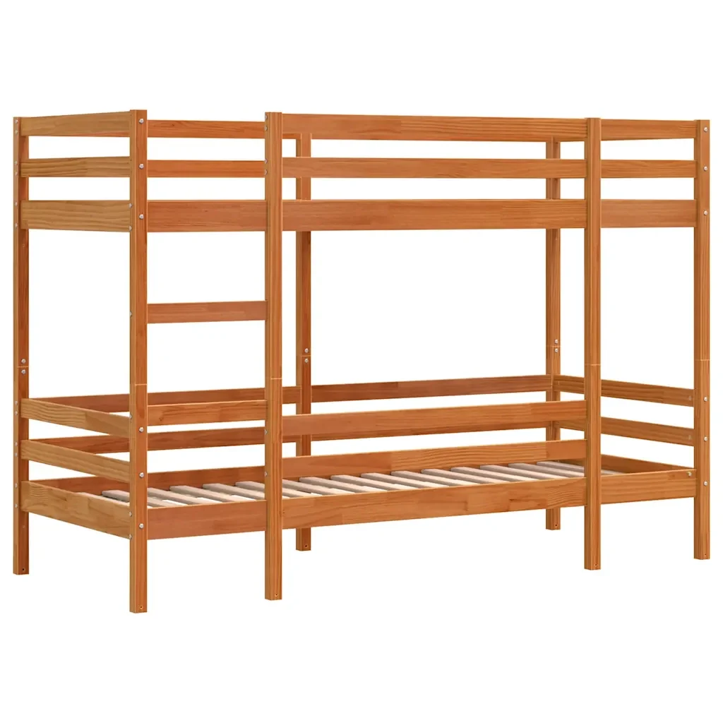 Letto singolo | Letto per adulti | Letto a Castello Marrone Cera 80x200 cm in Legno di Pino - Image 4