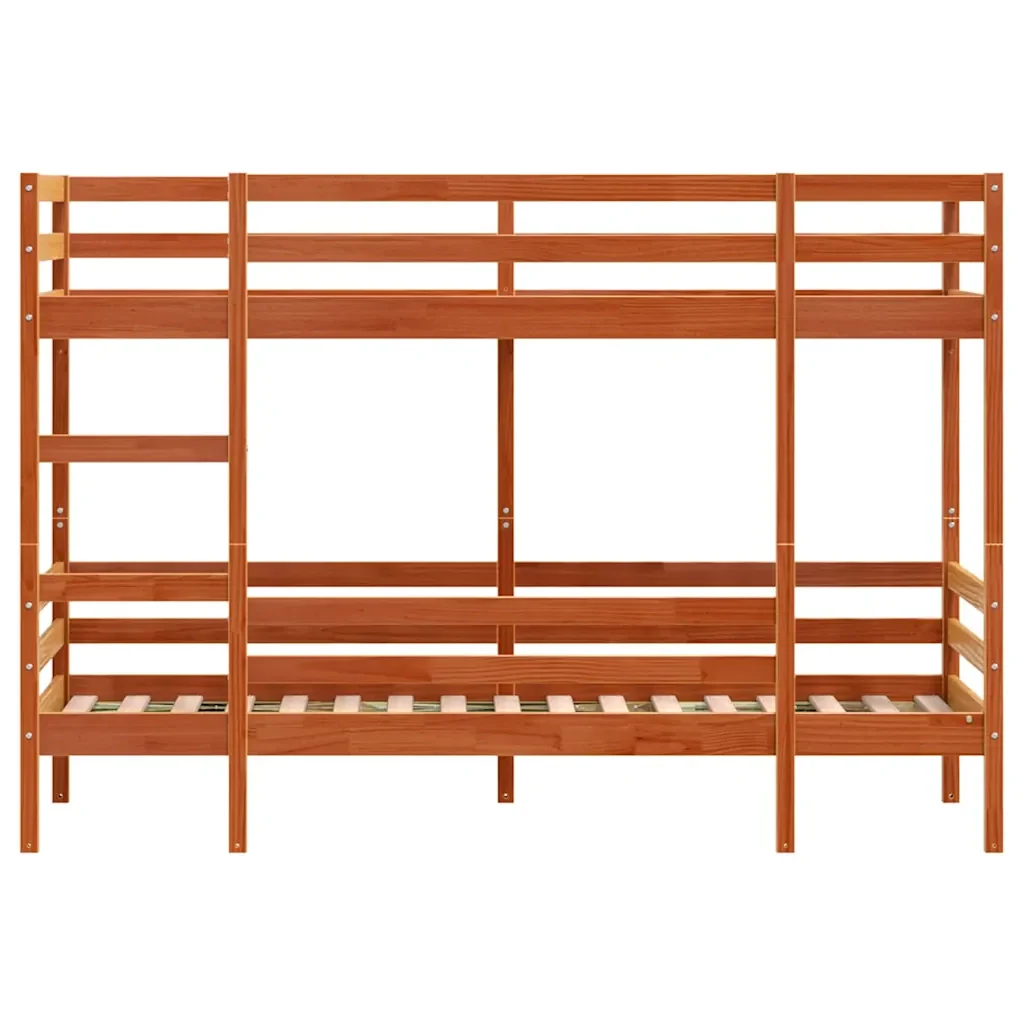 Letto singolo | Letto per adulti | Letto a Castello Marrone Cera 90x190 cm in Legno di Pino - Image 5