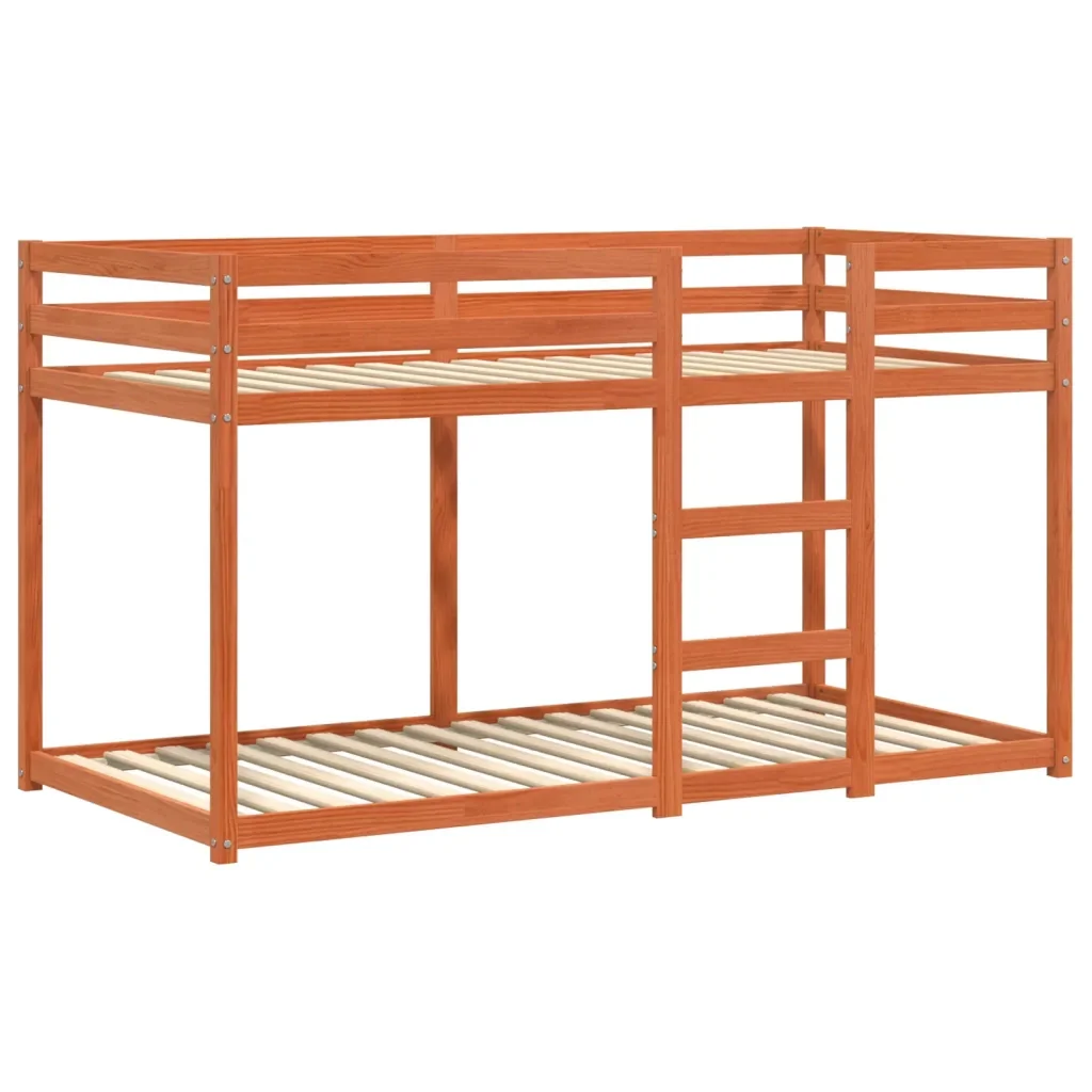 Letto singolo | Letto per adulti | Letto a Castello Marrone Cera 90x190 cm in Legno di Pino - Image 4