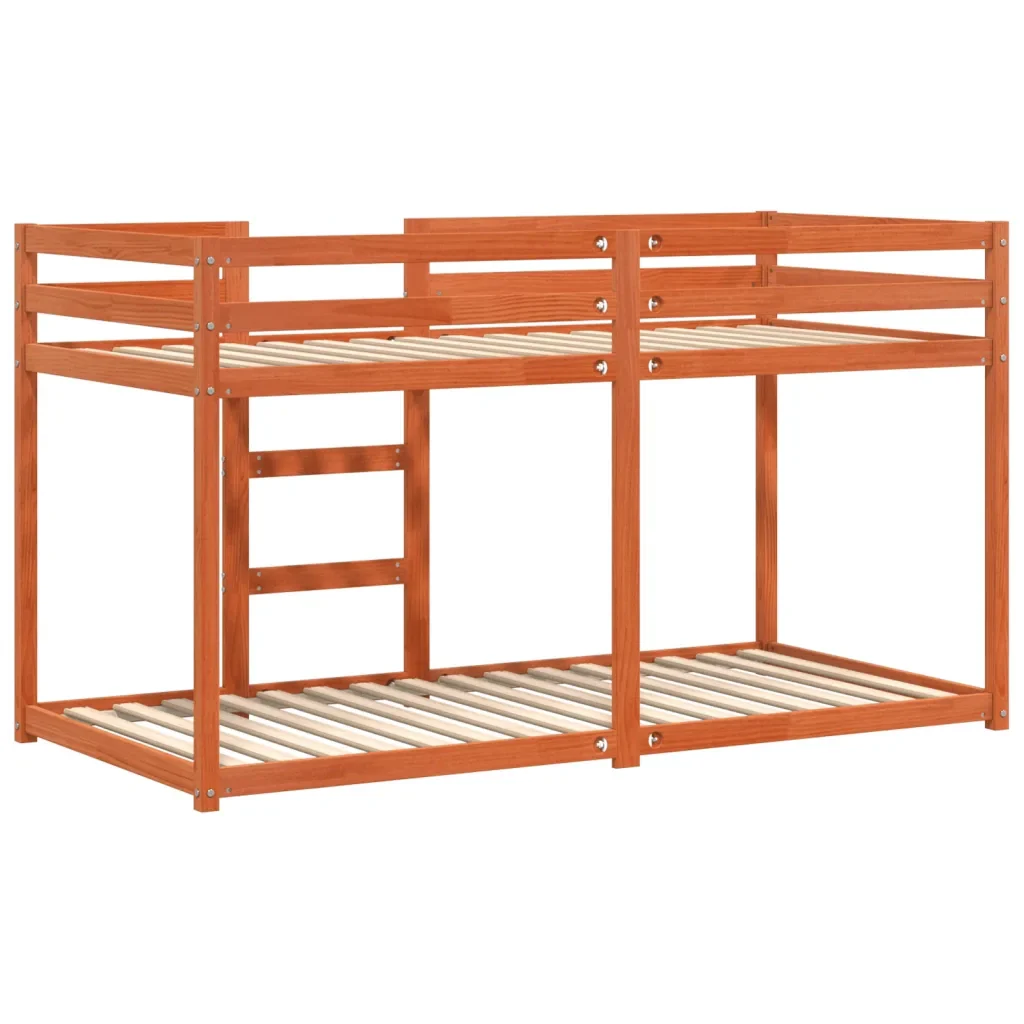 Letto singolo | Letto per adulti | Letto a Castello Marrone Cera 90x190 cm in Legno di Pino - Image 6