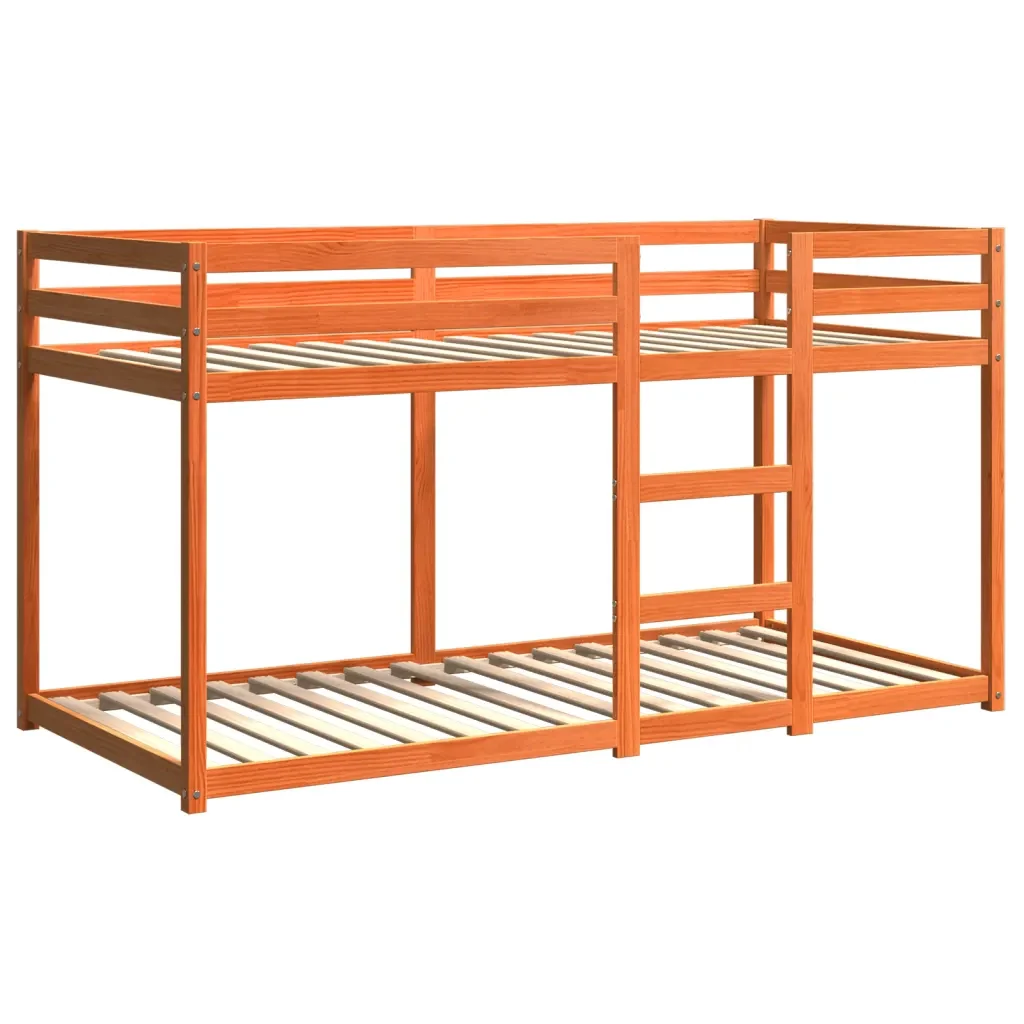 Letto singolo | Letto per adulti | Letto a Castello Marrone Cera 90x200 cm in Legno di Pino - Image 4