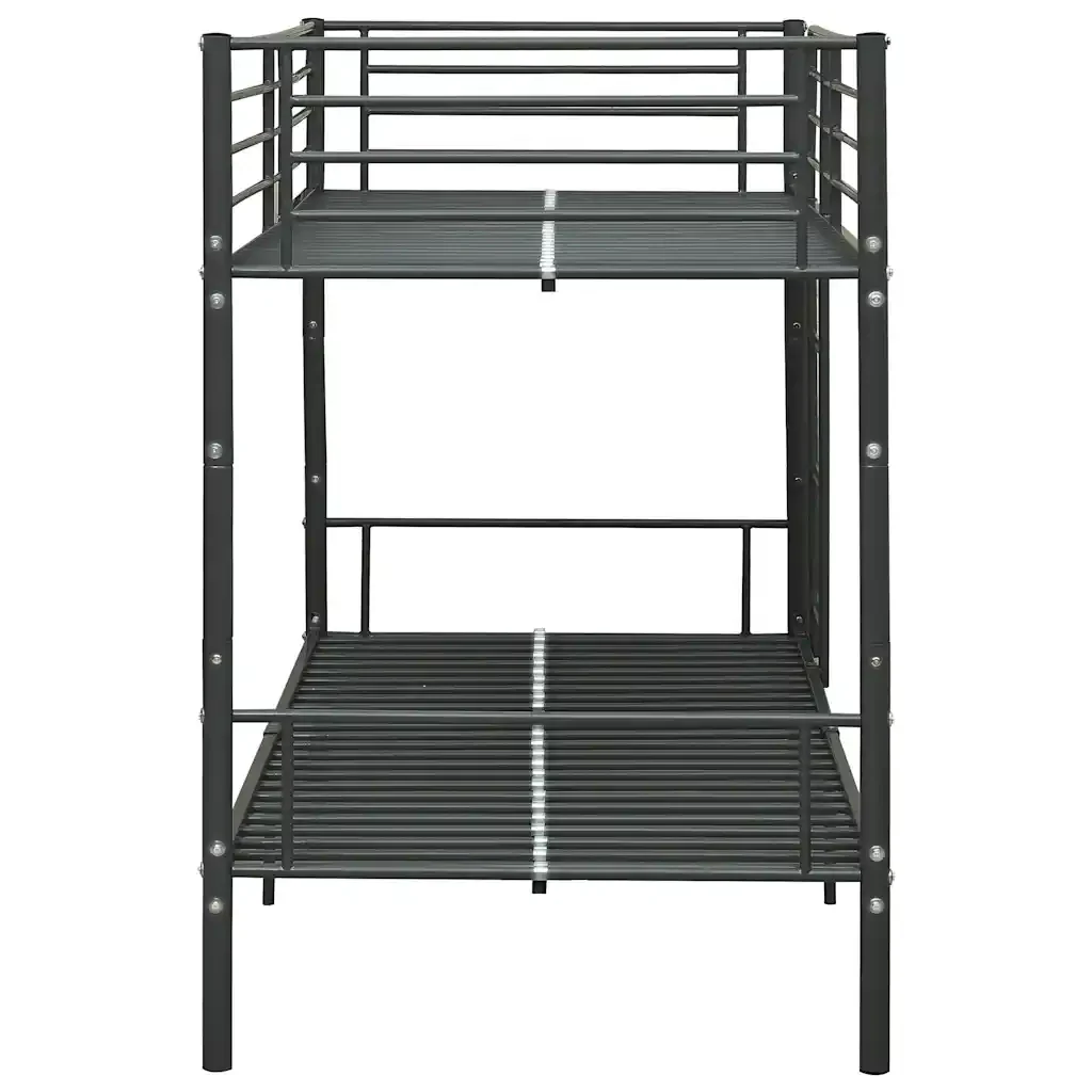 Letto singolo | Letto per adulti | Letto a Castello Nero in Metallo 90x200 cm - Image 5