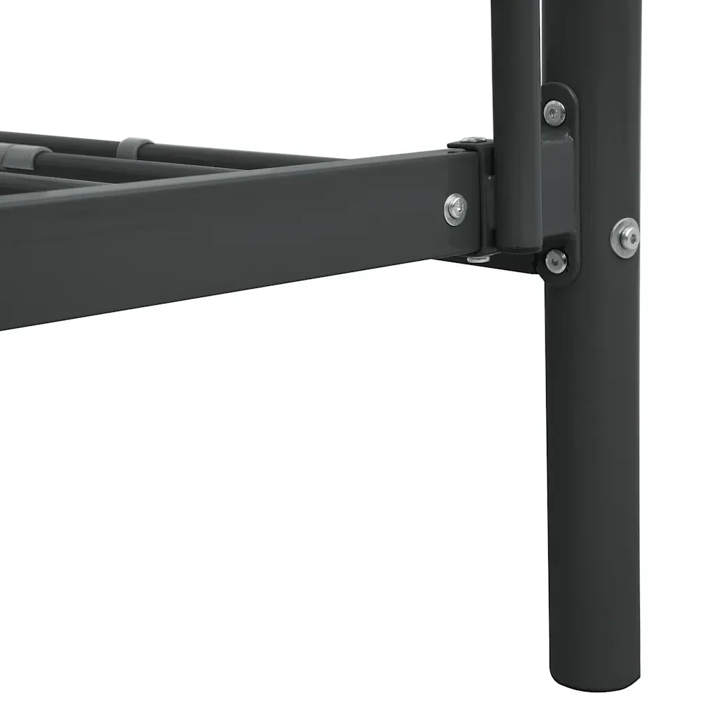 Letto singolo | Letto per adulti | Letto a Castello Nero in Metallo 90x200 cm - Image 8
