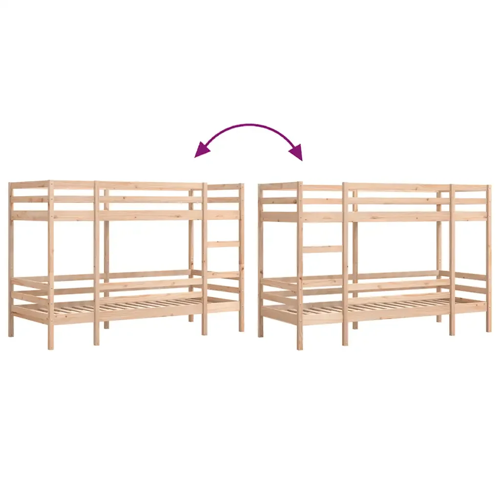 Letto singolo | Letto per adulti | Letto a Castello senza Materasso 90x190 cm Legno di Pino - Image 8