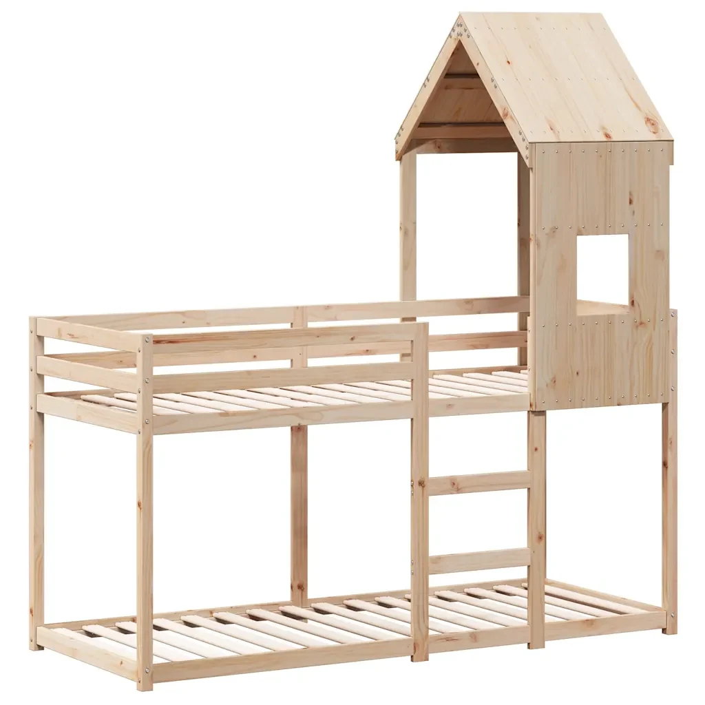 Letto singolo | Letto per adulti | Letto a Castello senza Materasso 90x200cm Massello Pino - Image 4