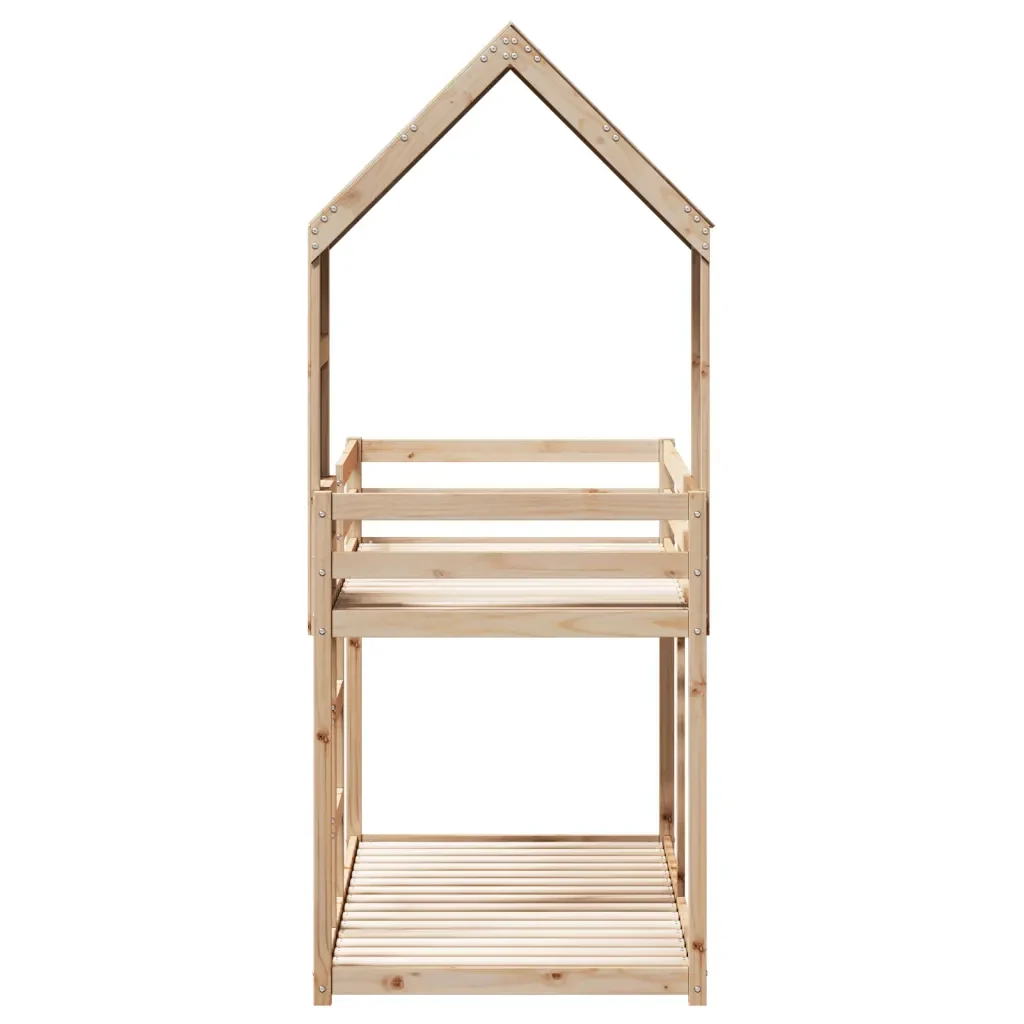 Letto singolo | Letto per adulti | Letto a Castello senza Materasso 90x200cm Massello Pino - Image 7