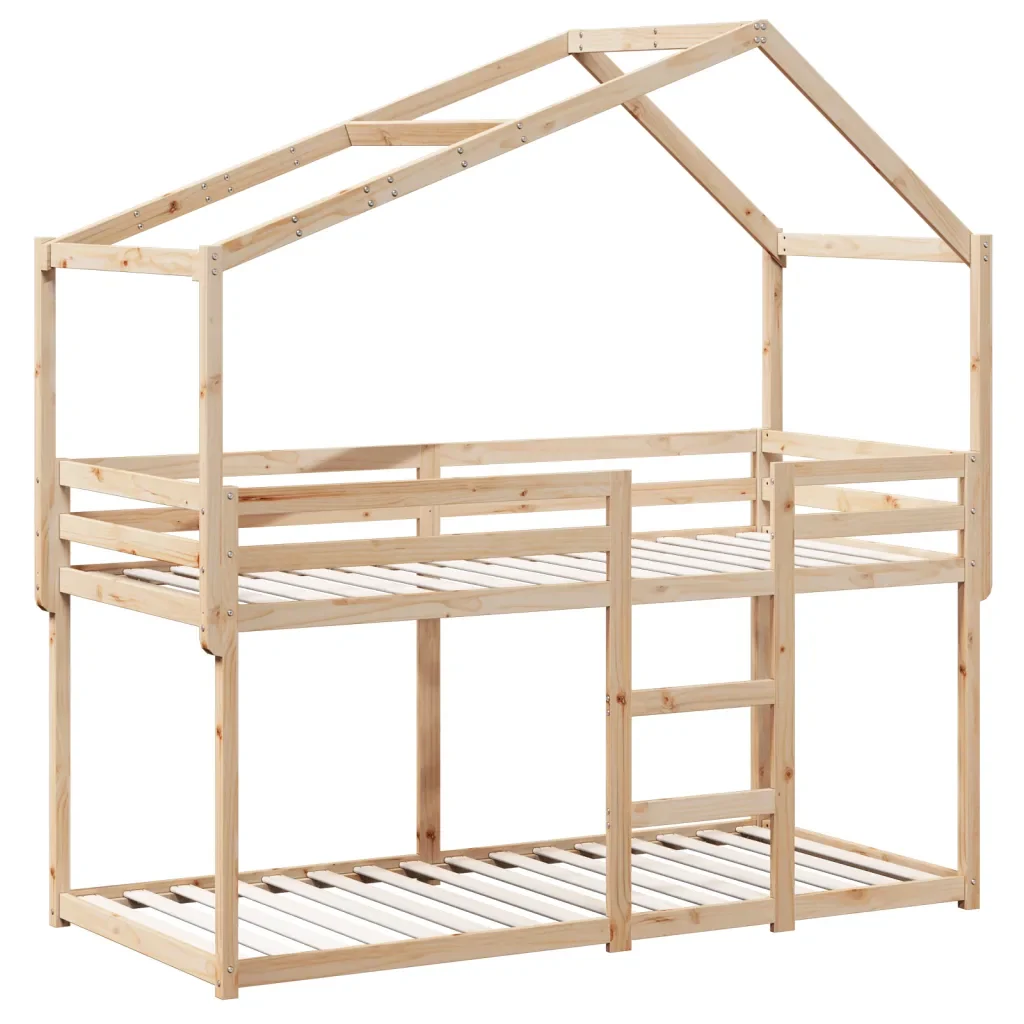 Letto singolo | Letto per adulti | Letto a Castello senza Materasso 90x200cm Massello Pino - Image 3