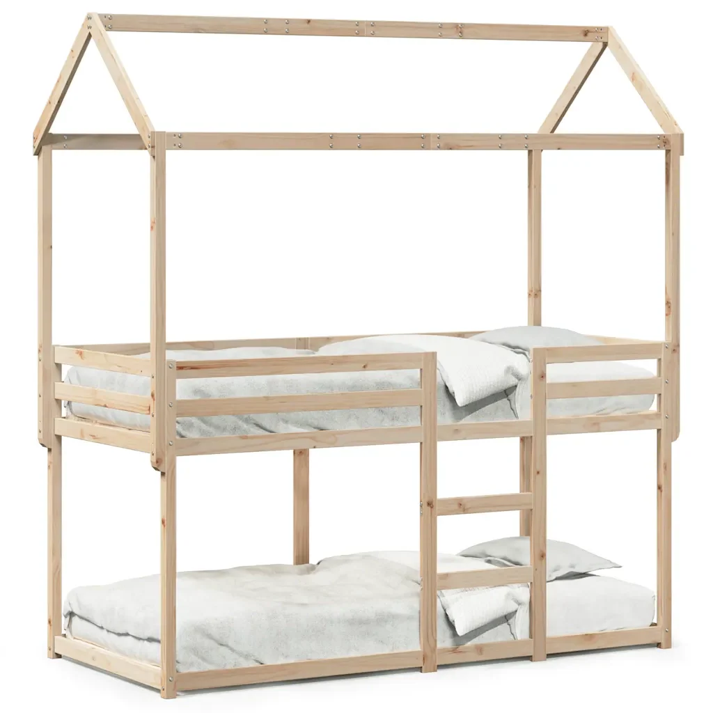 Letto singolo | Letto per adulti | Letto a Castello senza Materasso 90x200cm Massello Pino - Image 2