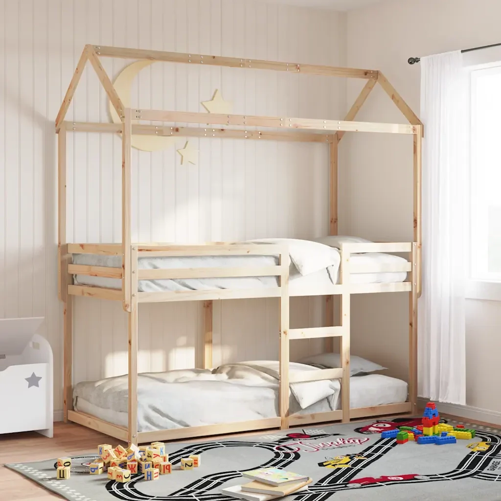 Letto singolo | Letto per adulti | Letto a Castello senza Materasso 90x200cm Massello Pino - Image 4