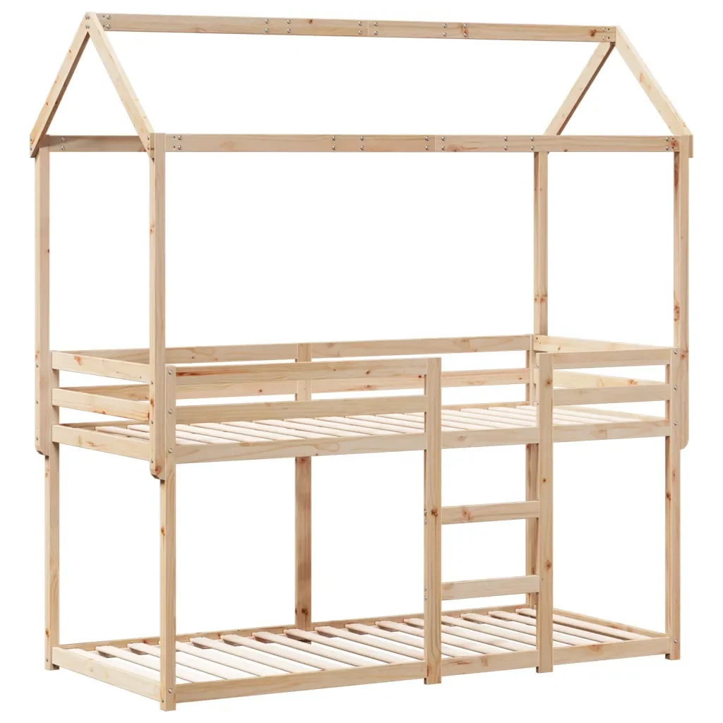 Letto singolo | Letto per adulti | Letto a Castello senza Materasso 90x200cm Massello Pino - Image 3