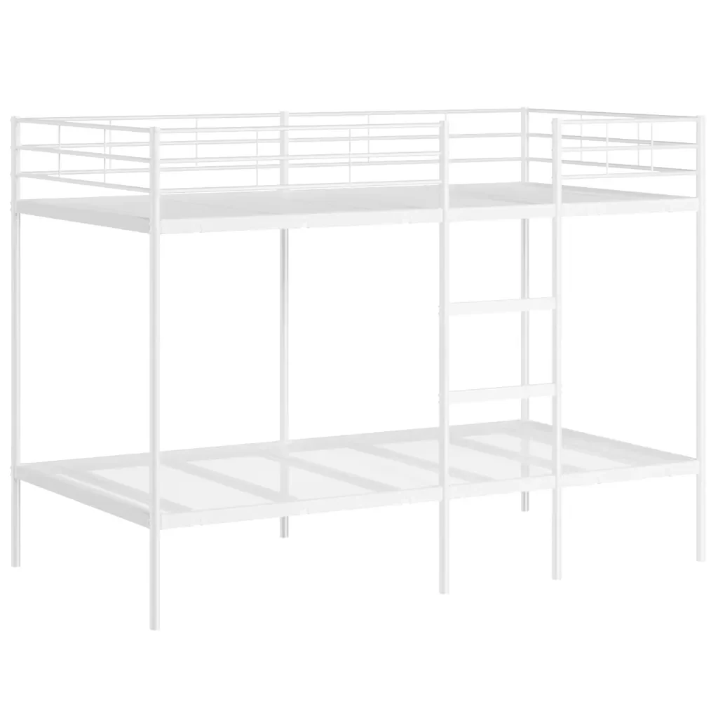 Letto singolo | Letto per adulti | Letto a Castello senza Materasso Bianco 100x200 cm in Acciaio