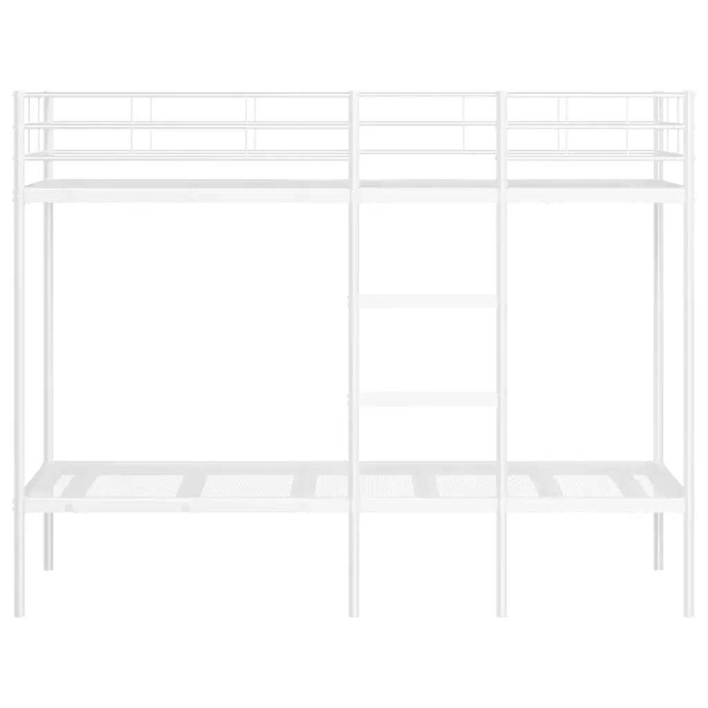 Letto singolo | Letto per adulti | Letto a Castello senza Materasso Bianco 75x190 cm in Acciaio - Image 5