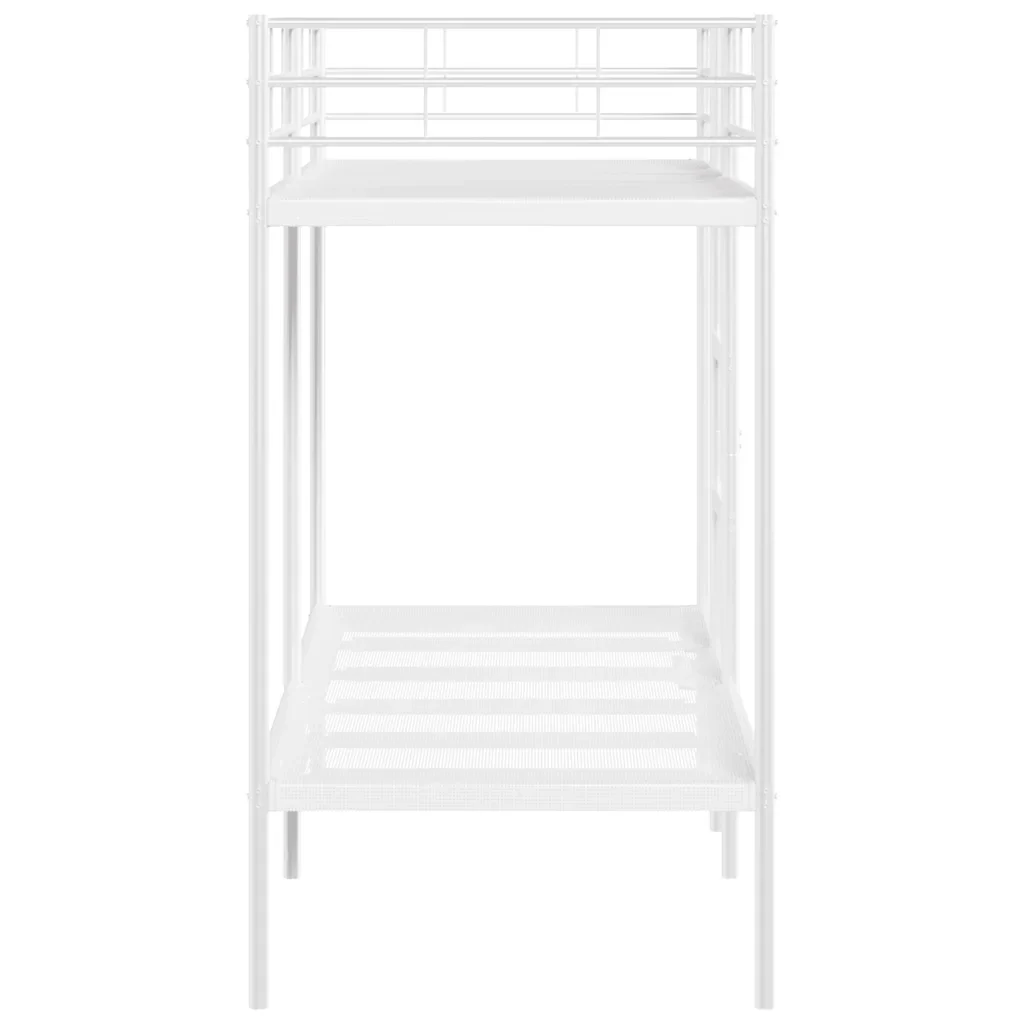 Letto singolo | Letto per adulti | Letto a Castello senza Materasso Bianco 75x190 cm in Acciaio - Image 6