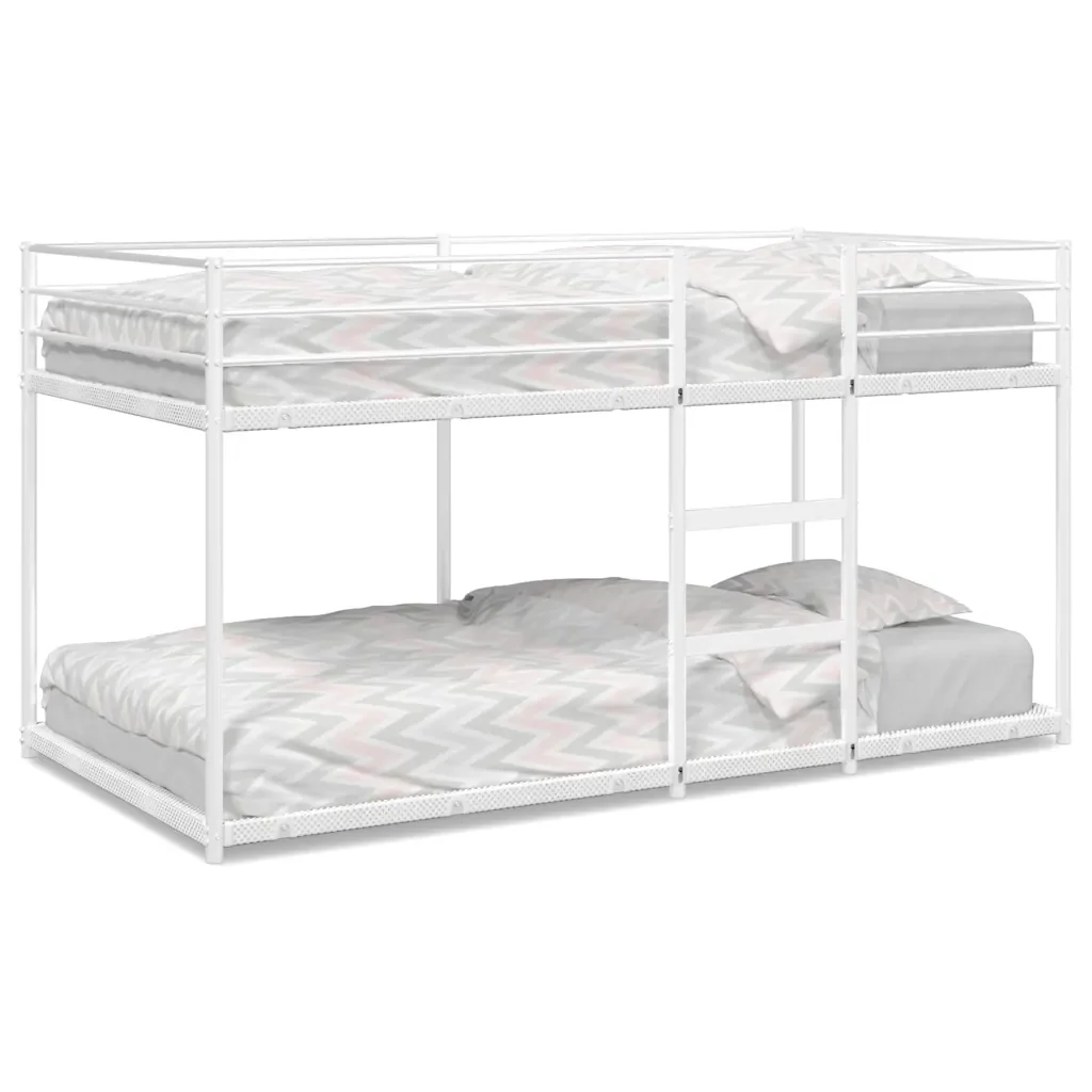 Letto singolo | Letto per adulti | Letto a Castello senza Materasso Bianco 75x190 cm in Acciaio