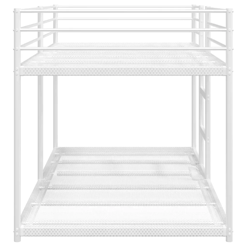 Letto singolo | Letto per adulti | Letto a Castello senza Materasso Bianco 75x190 cm in Acciaio - Image 6