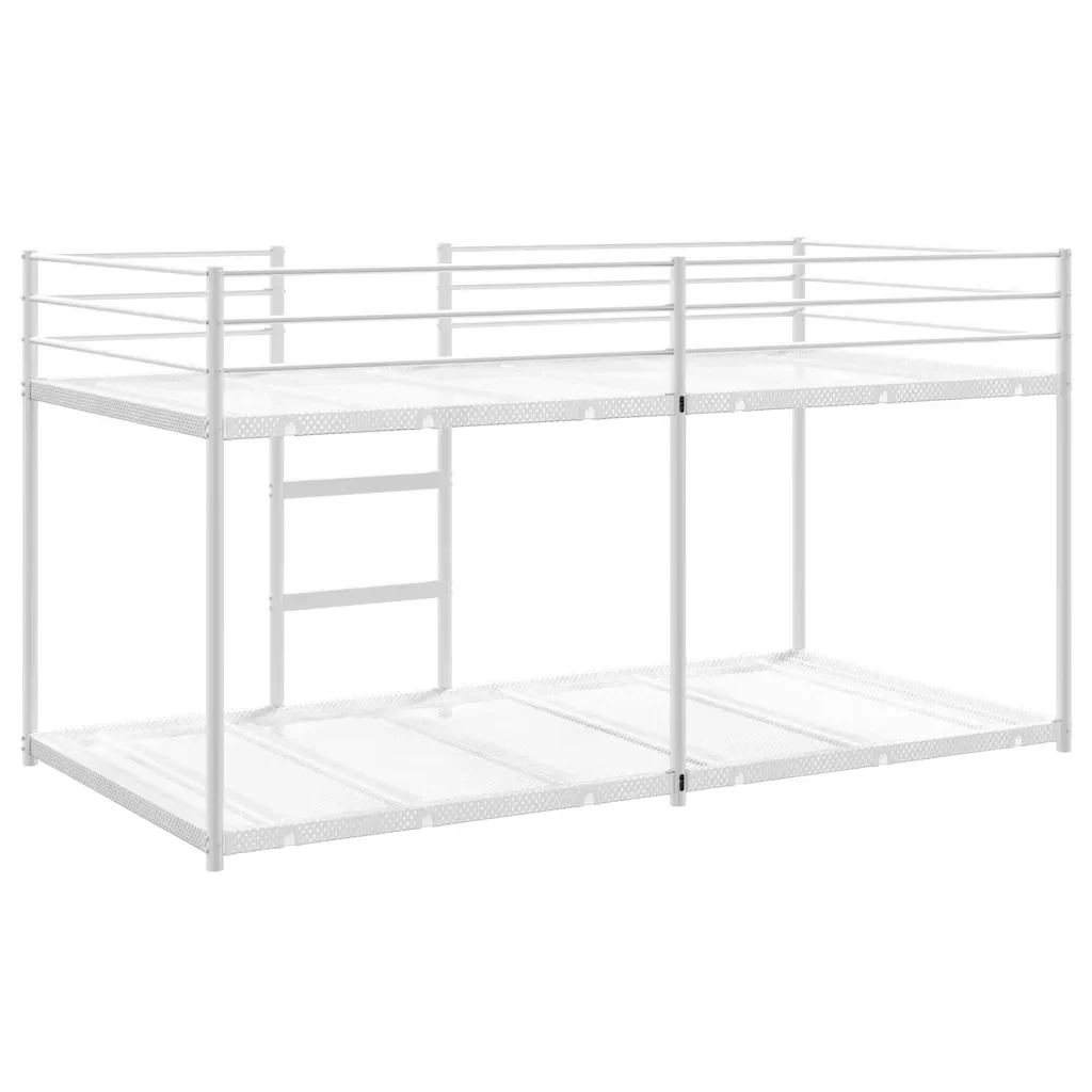 Letto singolo | Letto per adulti | Letto a Castello senza Materasso Bianco 75x190 cm in Acciaio - Image 7