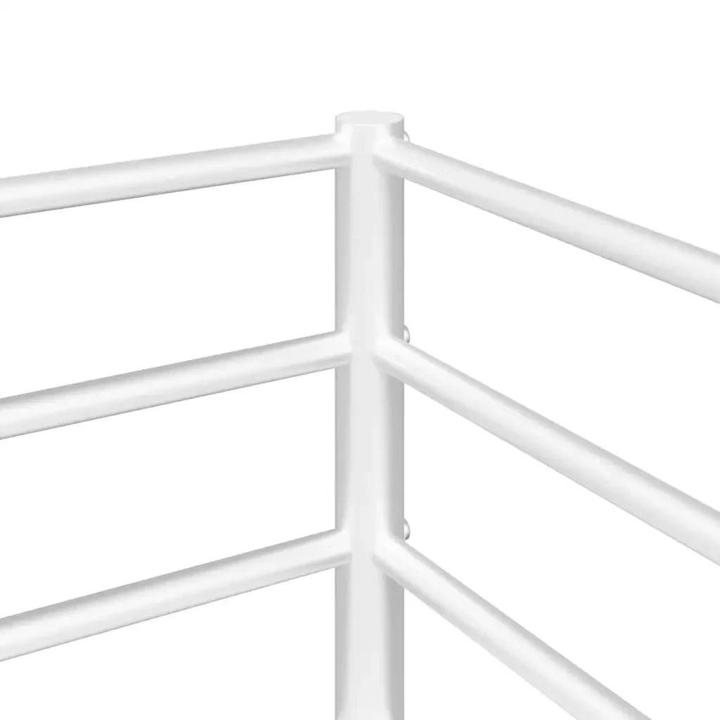 Letto singolo | Letto per adulti | Letto a Castello senza Materasso Bianco 75x190 cm in Acciaio - Image 9
