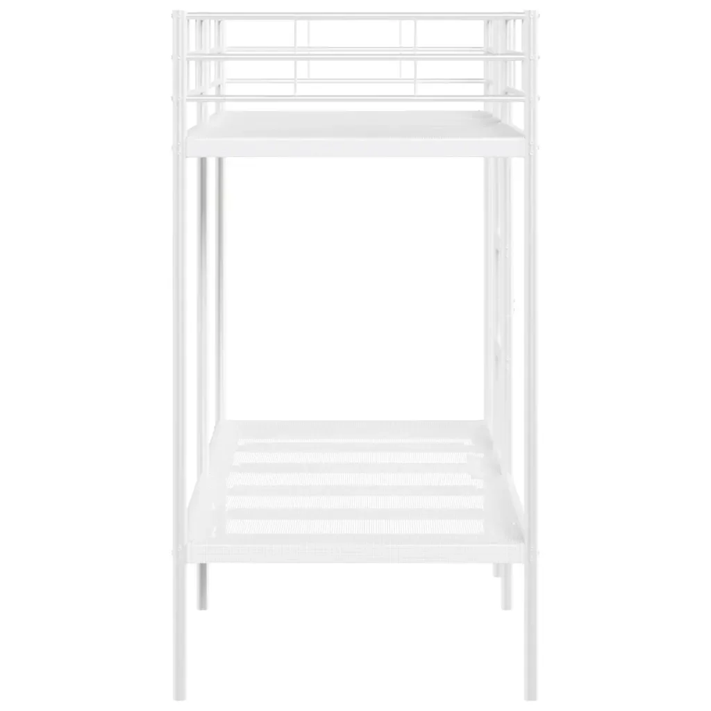 Letto singolo | Letto per adulti | Letto a Castello senza Materasso Bianco 80x200 cm in Acciaio - Image 6