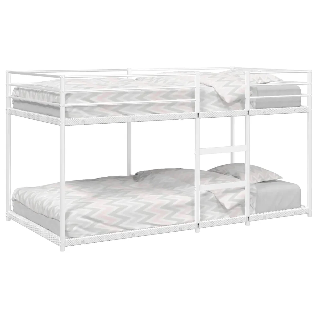 Letto singolo | Letto per adulti | Letto a Castello senza Materasso Bianco 80x200 cm in Acciaio - Image 2