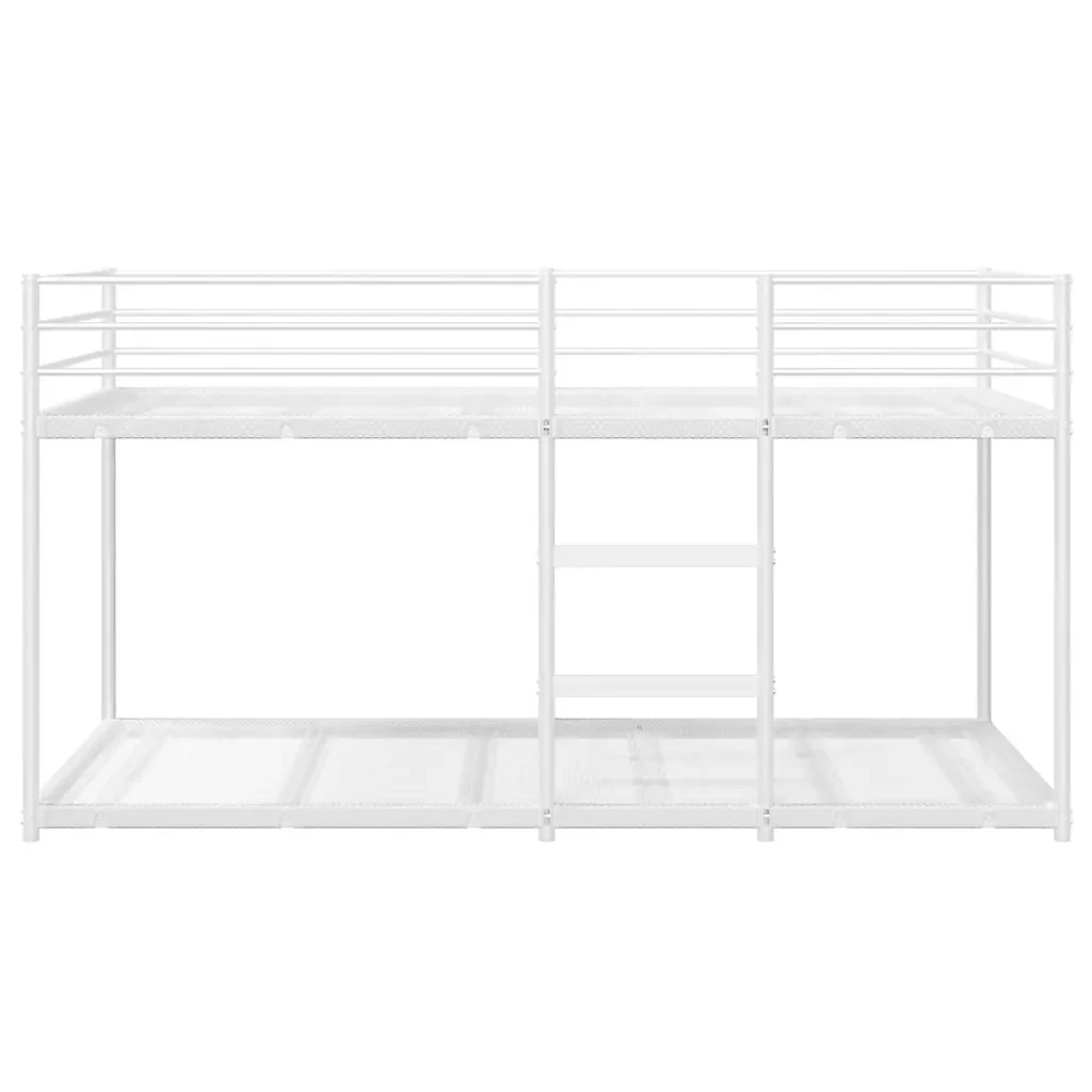 Letto singolo | Letto per adulti | Letto a Castello senza Materasso Bianco 80x200 cm in Acciaio - Image 5
