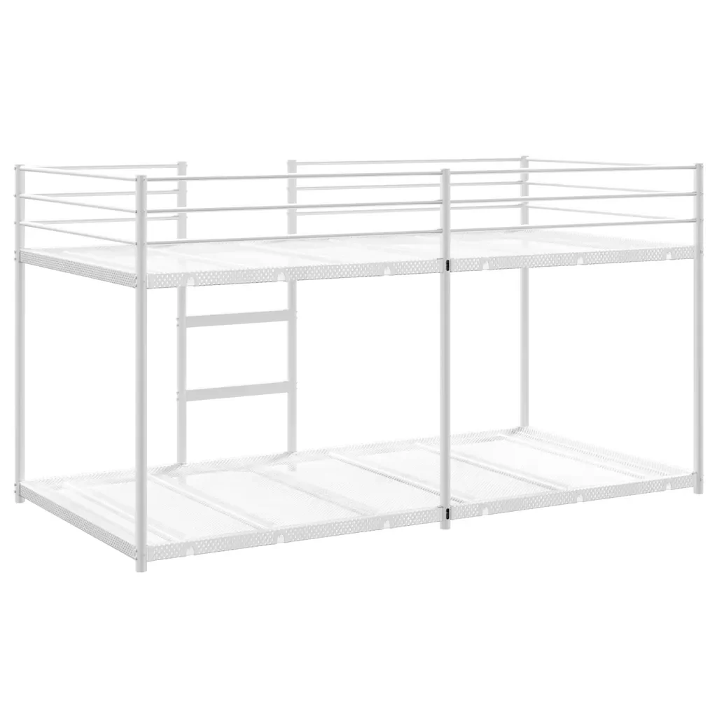 Letto singolo | Letto per adulti | Letto a Castello senza Materasso Bianco 80x200 cm in Acciaio - Image 7
