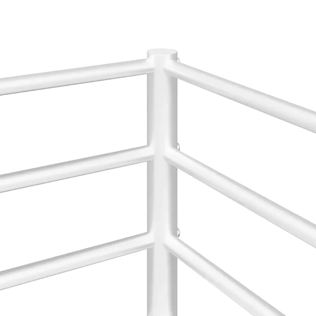 Letto singolo | Letto per adulti | Letto a Castello senza Materasso Bianco 80x200 cm in Acciaio - Image 9