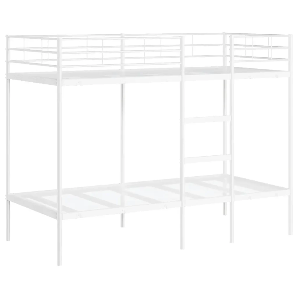 Letto singolo | Letto per adulti | Letto a Castello senza Materasso Bianco 90x190 cm in Acciaio