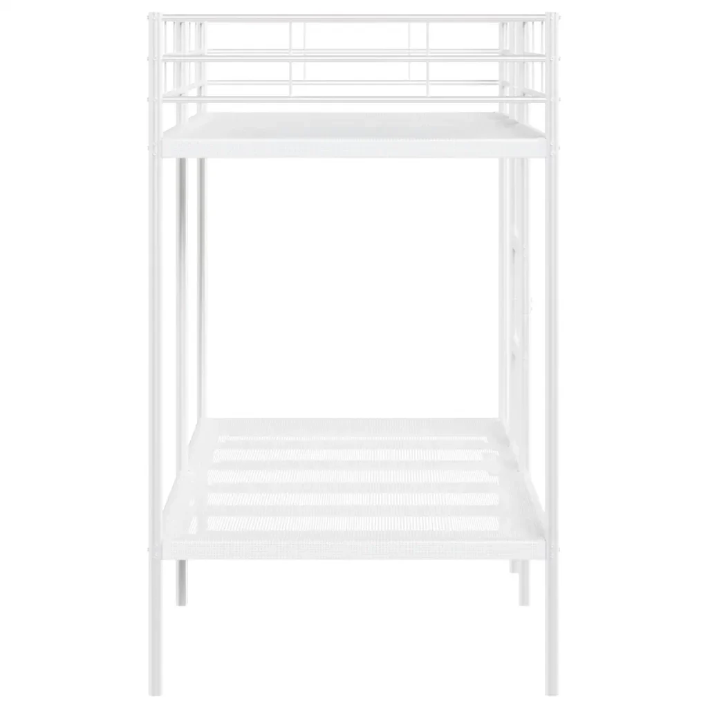 Letto singolo | Letto per adulti | Letto a Castello senza Materasso Bianco 90x190 cm in Acciaio - Image 6