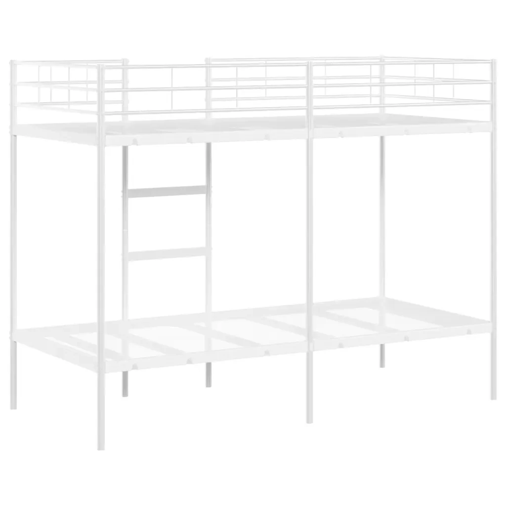Letto singolo | Letto per adulti | Letto a Castello senza Materasso Bianco 90x190 cm in Acciaio - Image 7