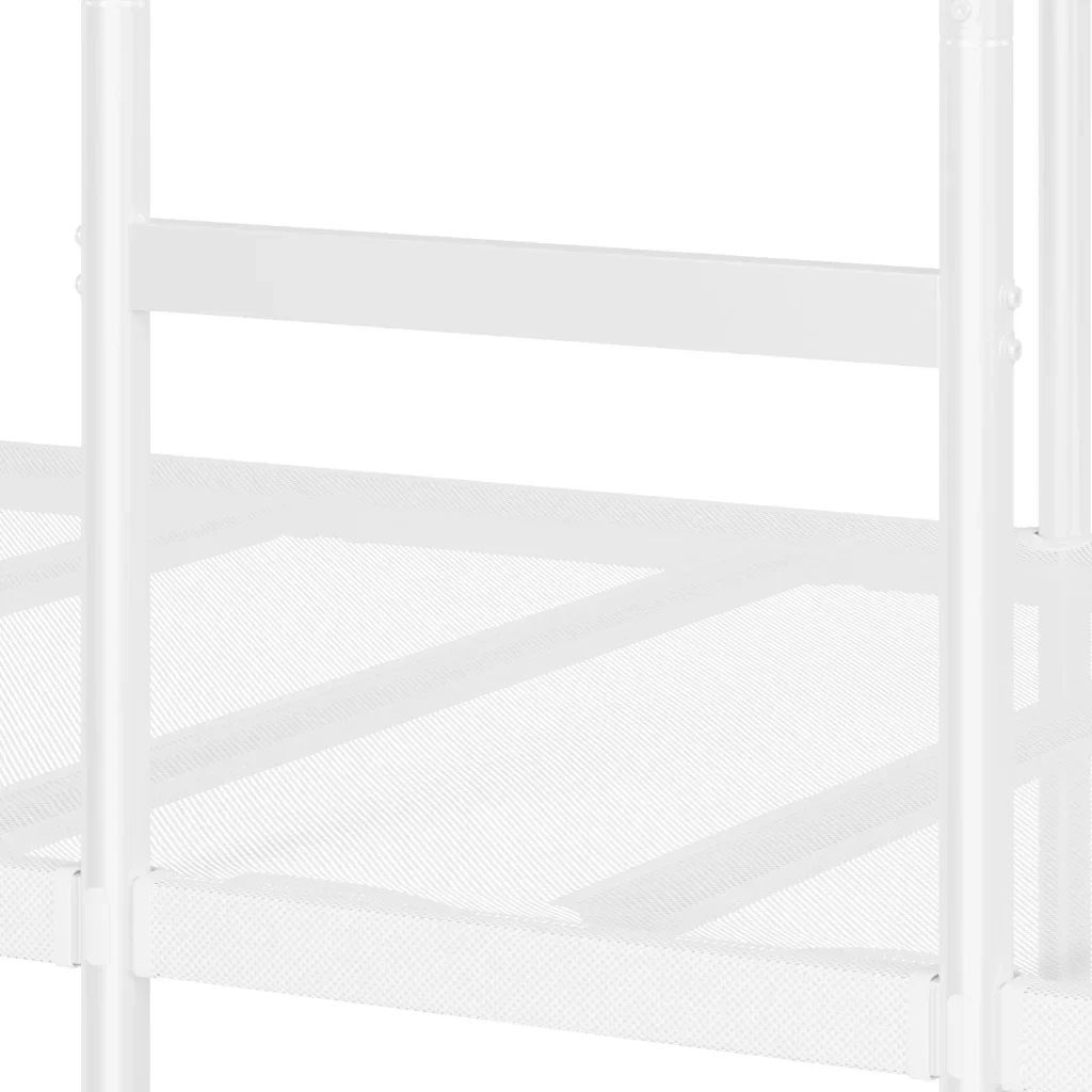 Letto singolo | Letto per adulti | Letto a Castello senza Materasso Bianco 90x190 cm in Acciaio - Image 9