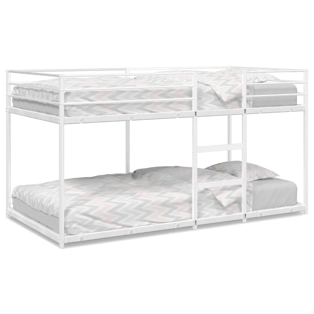 Letto singolo | Letto per adulti | Letto a Castello senza Materasso Bianco 90x190 cm in Acciaio