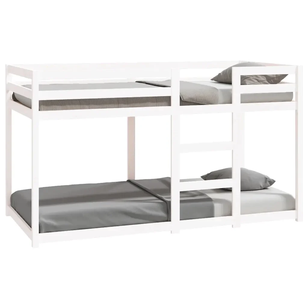 Letto singolo | Letto per adulti | Letto a Castello senza Materasso Bianco 90x190cm Massello Pino
