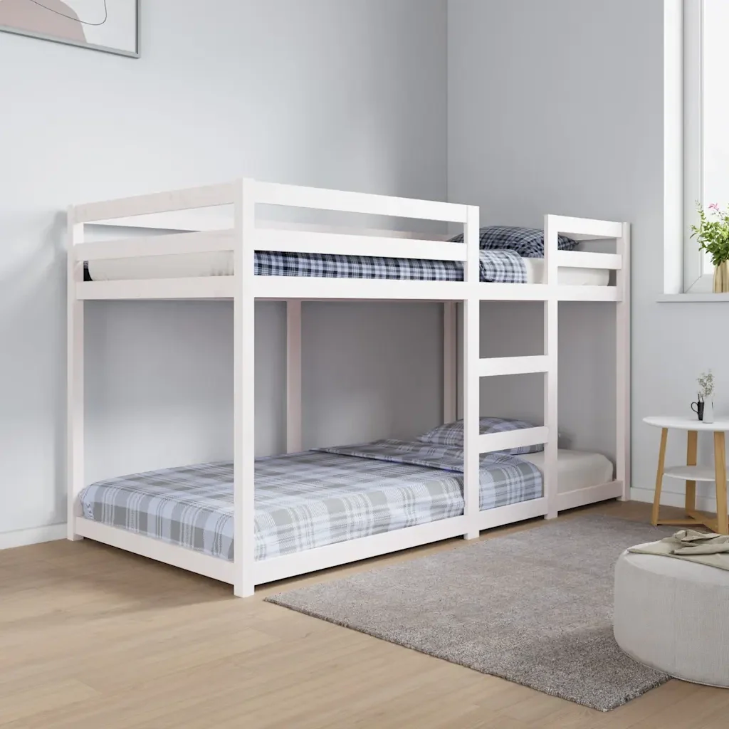 Letto singolo | Letto per adulti | Letto a Castello senza Materasso Bianco 90x190cm Massello Pino - Image 2