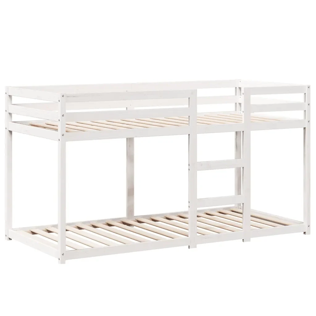 Letto singolo | Letto per adulti | Letto a Castello senza Materasso Bianco 90x190cm Massello Pino - Image 7