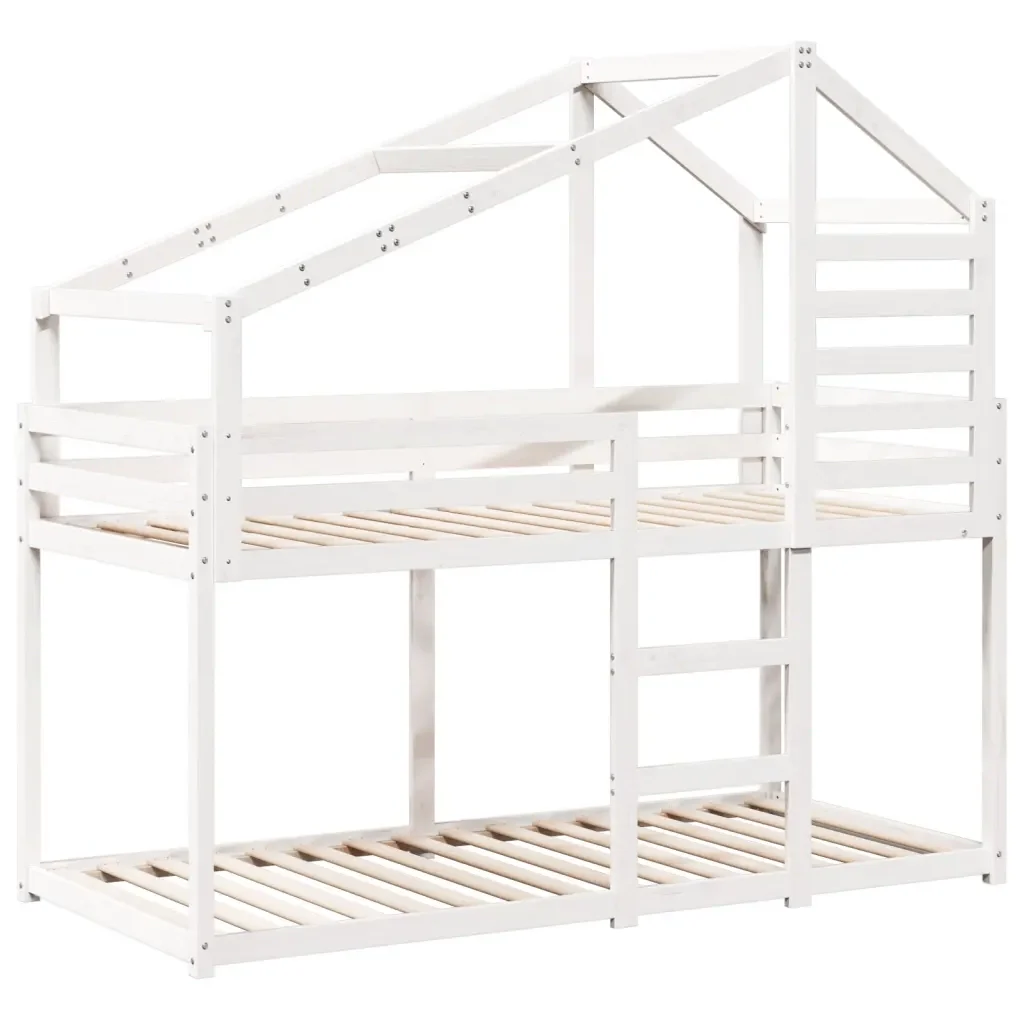 Letto singolo | Letto per adulti | Letto a Castello senza Materasso Bianco 90x190cm Massello Pino - Image 3