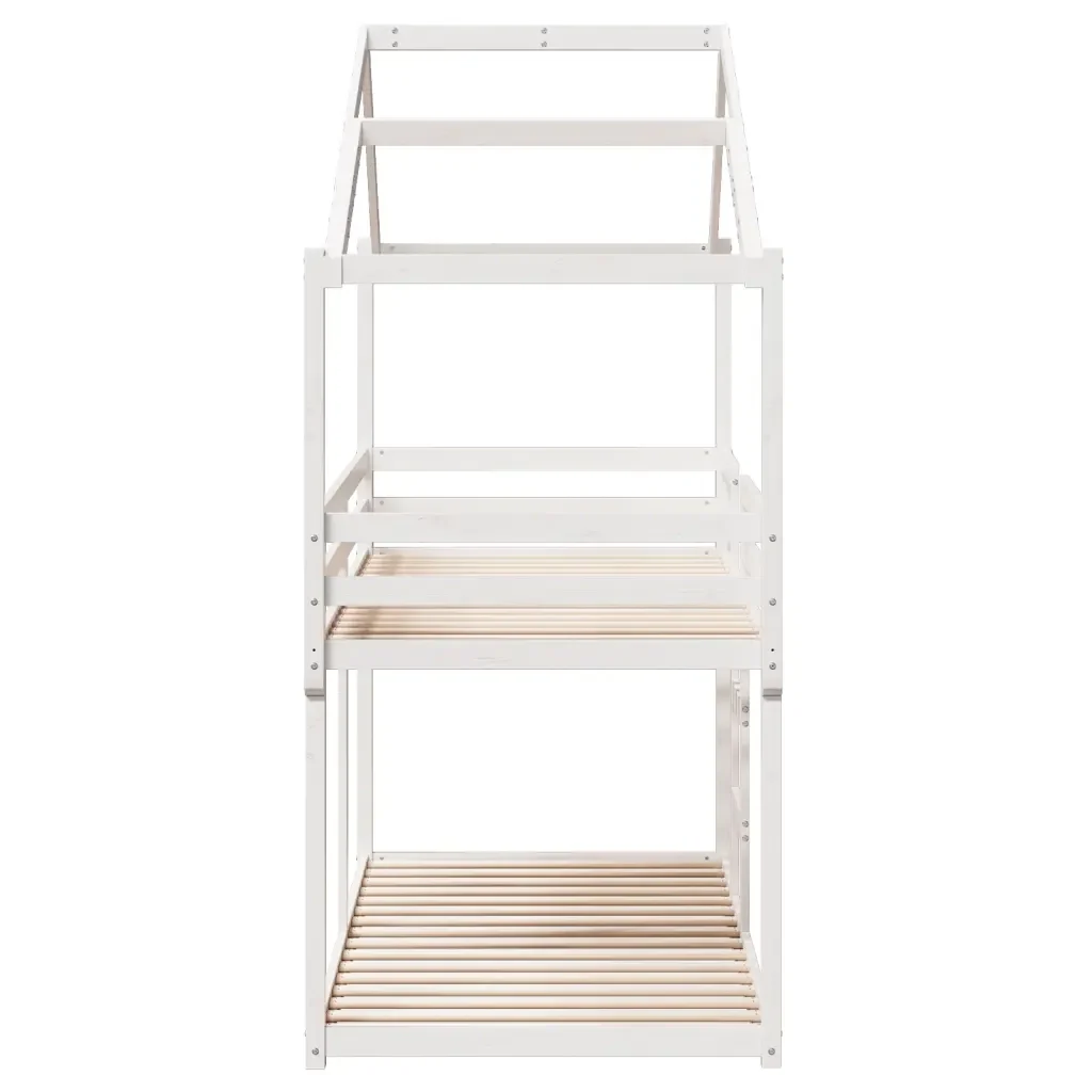 Letto singolo | Letto per adulti | Letto a Castello senza Materasso Bianco 90x190cm Massello Pino - Image 7
