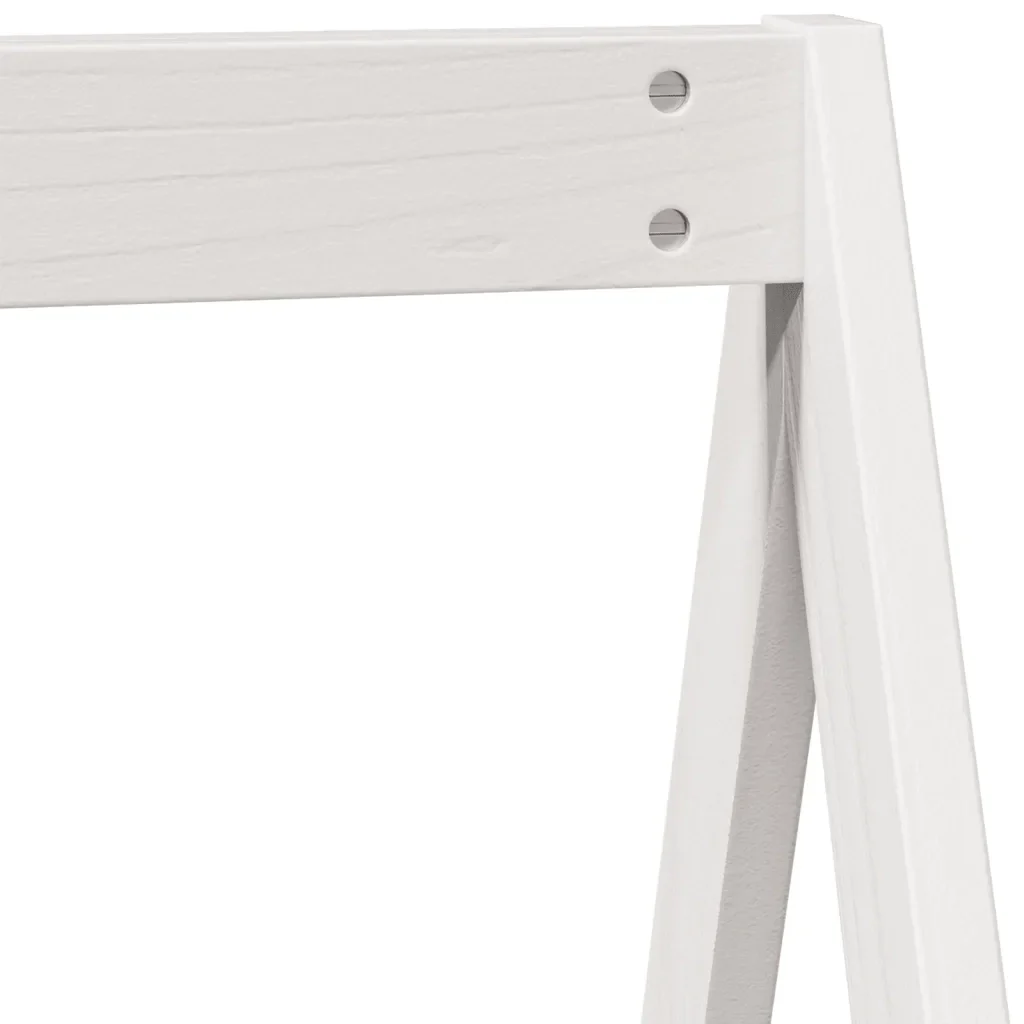 Letto singolo | Letto per adulti | Letto a Castello senza Materasso Bianco 90x190cm Massello Pino - Image 10