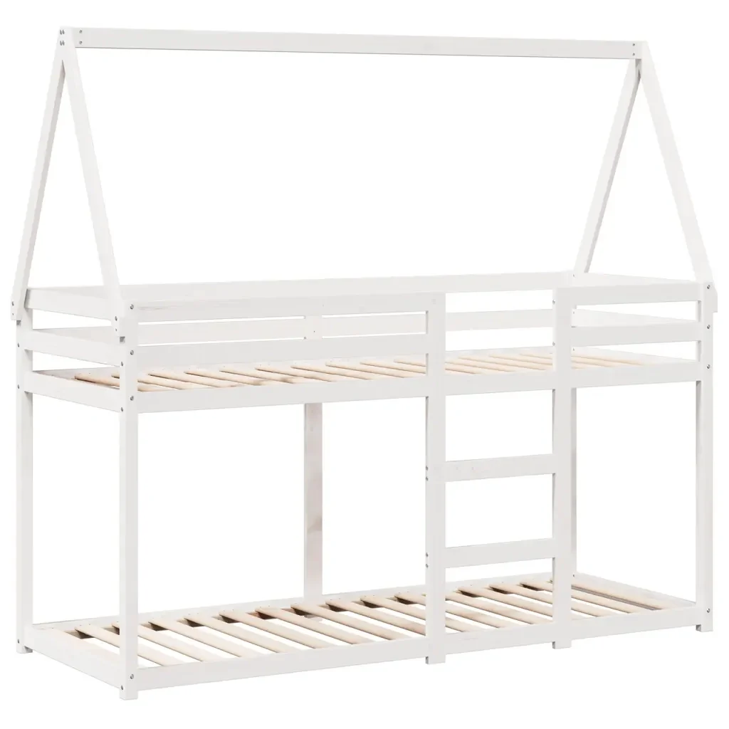 Letto singolo | Letto per adulti | Letto a Castello senza Materasso Bianco 90x190cm Massello Pino - Image 4