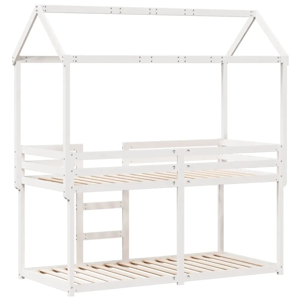 Letto singolo | Letto per adulti | Letto a Castello senza Materasso Bianco 90x190cm Massello Pino - Image 8