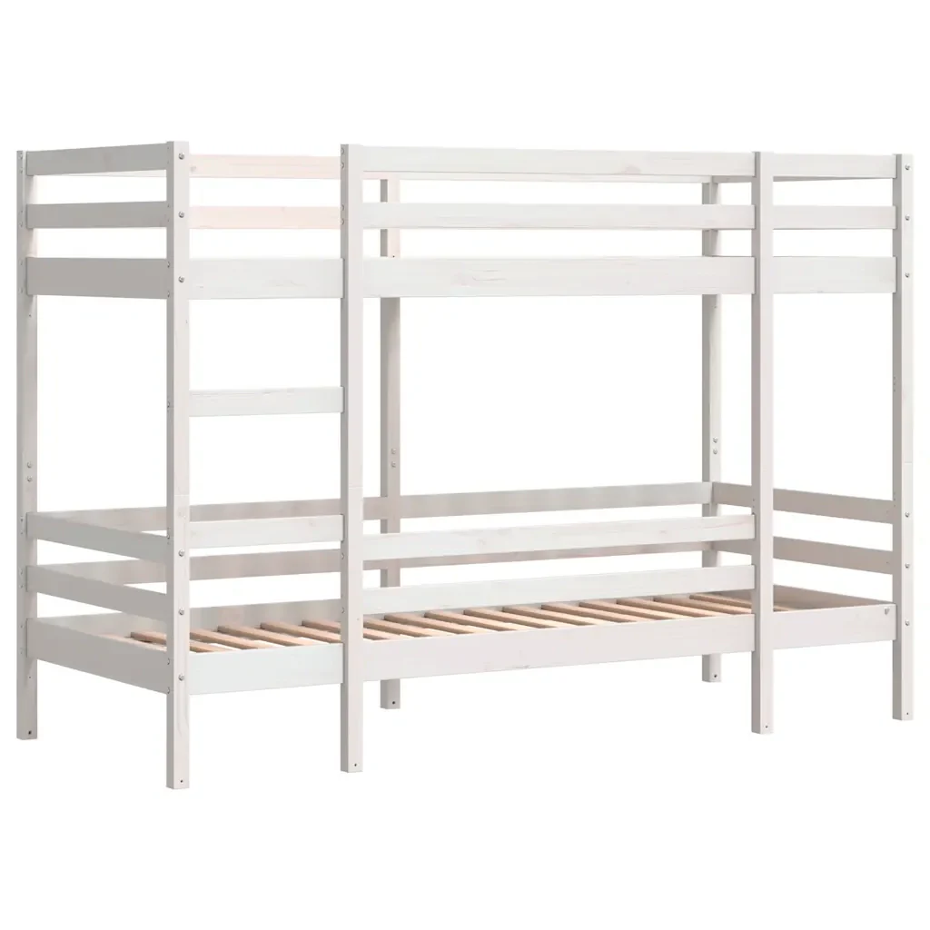 Letto singolo | Letto per adulti | Letto a Castello senza Materasso Bianco 90x190cm Massello Pino - Image 3