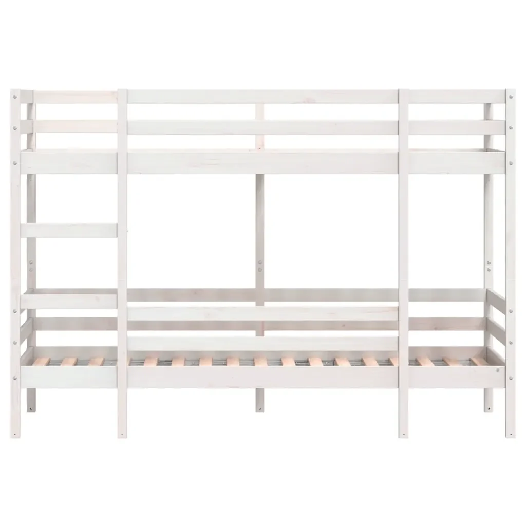 Letto singolo | Letto per adulti | Letto a Castello senza Materasso Bianco 90x190cm Massello Pino - Image 5