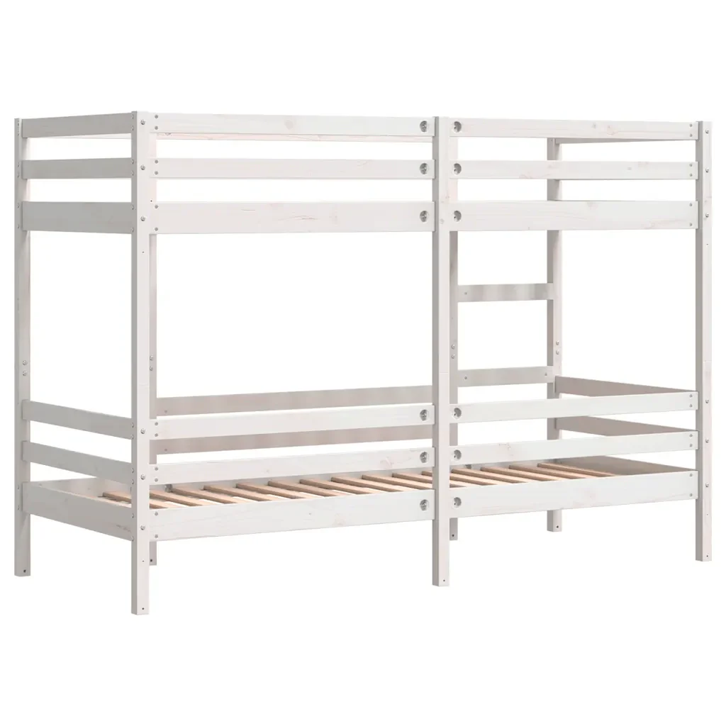 Letto singolo | Letto per adulti | Letto a Castello senza Materasso Bianco 90x190cm Massello Pino - Image 7