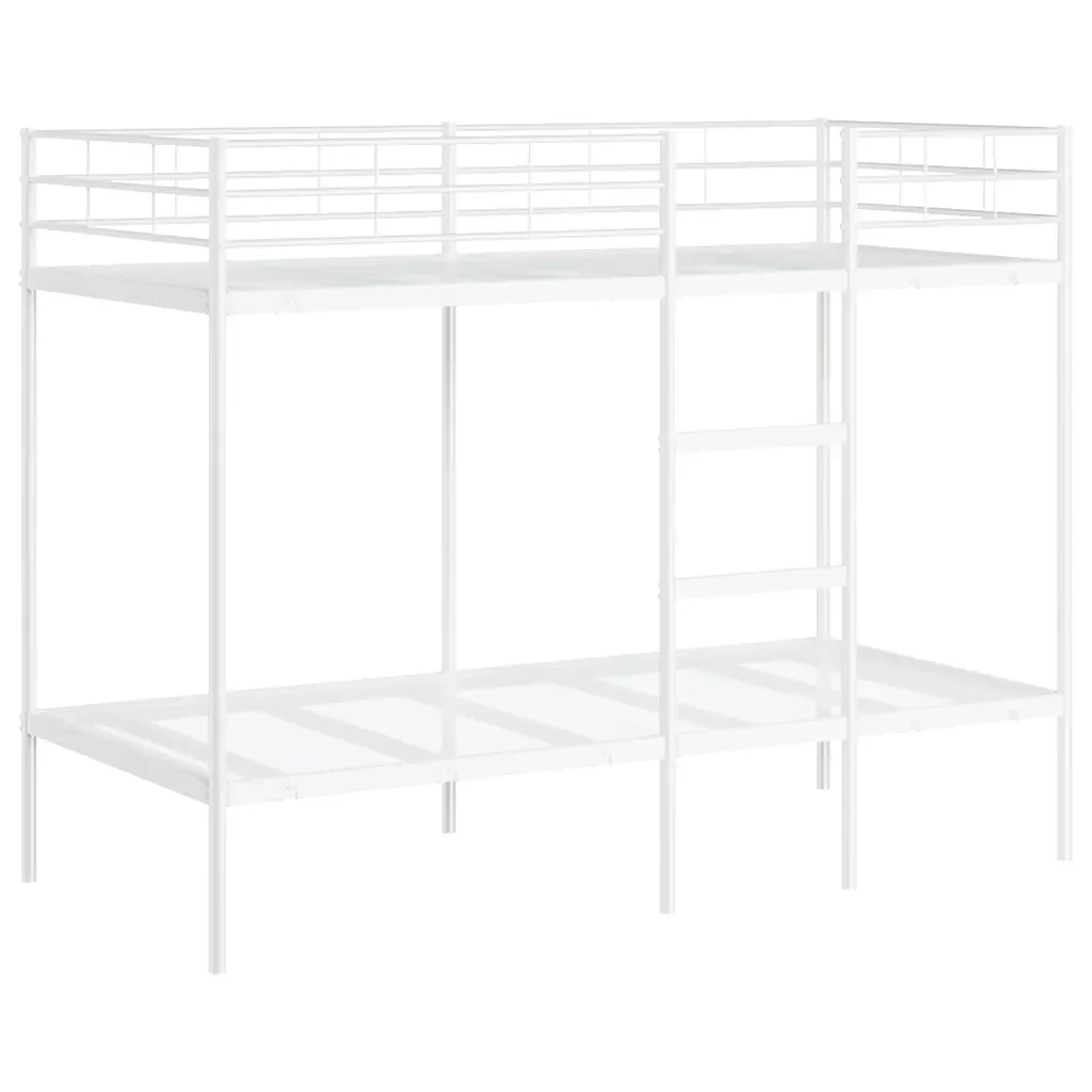 Letto singolo | Letto per adulti | Letto a Castello senza Materasso Bianco 90x200 cm in Acciaio