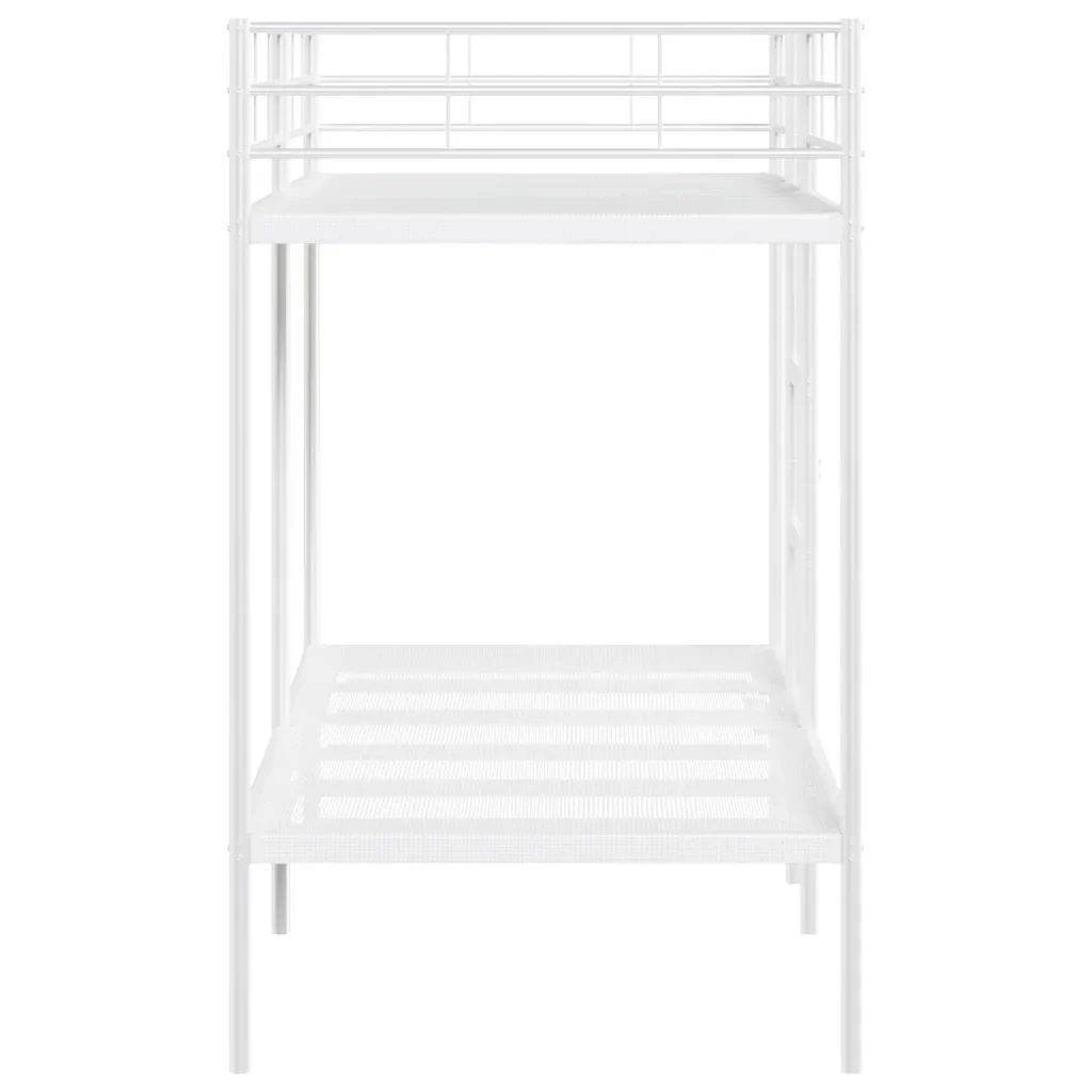 Letto singolo | Letto per adulti | Letto a Castello senza Materasso Bianco 90x200 cm in Acciaio - Image 6