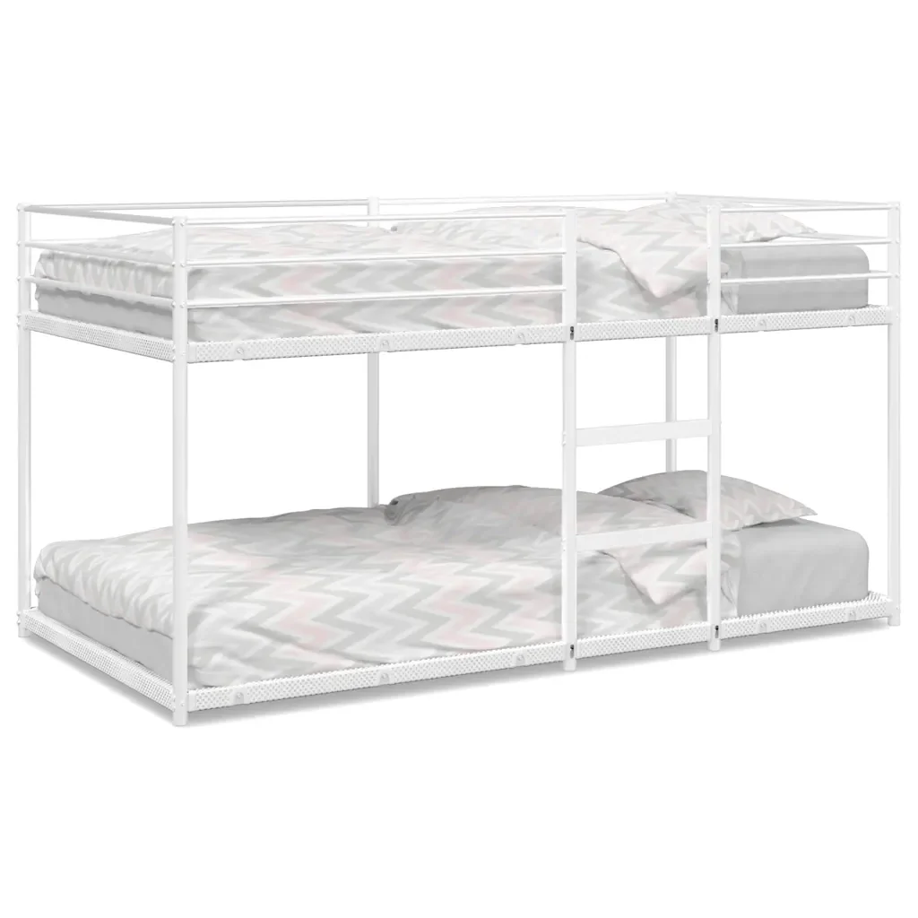 Letto singolo | Letto per adulti | Letto a Castello senza Materasso Bianco 90x200 cm in Acciaio