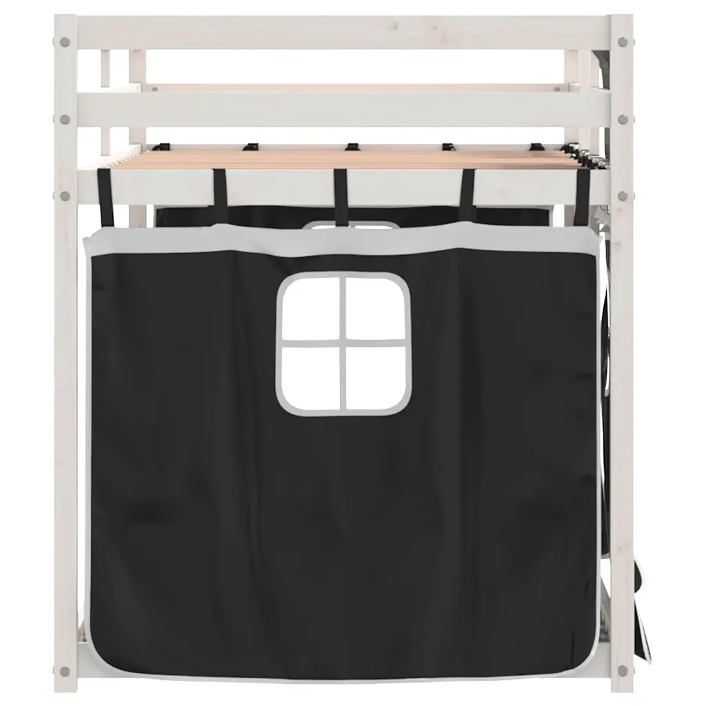 Letto singolo | Letto per adulti | Letto a Castello senza Materasso Bianco e Nero 75x190 cm inPino - Image 6