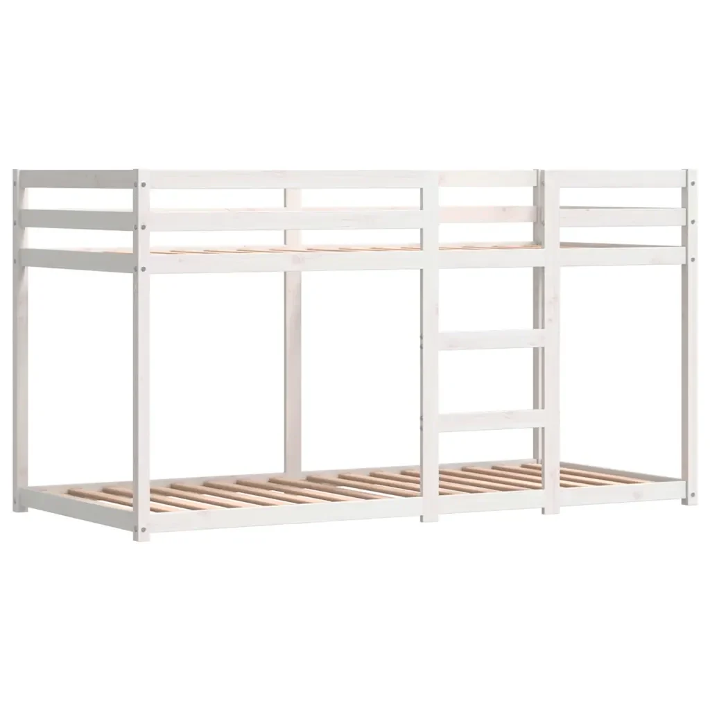 Letto singolo | Letto per adulti | Letto a Castello senza Materasso Bianco e Nero 75x190 cm inPino - Image 8
