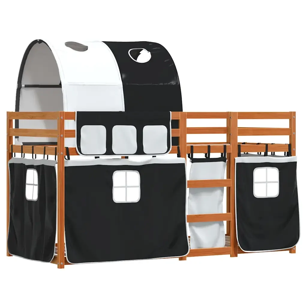 Letto singolo | Letto per adulti | Letto a Castello senza Materasso Bianco e Nero 80x200cm in Pino - Image 4