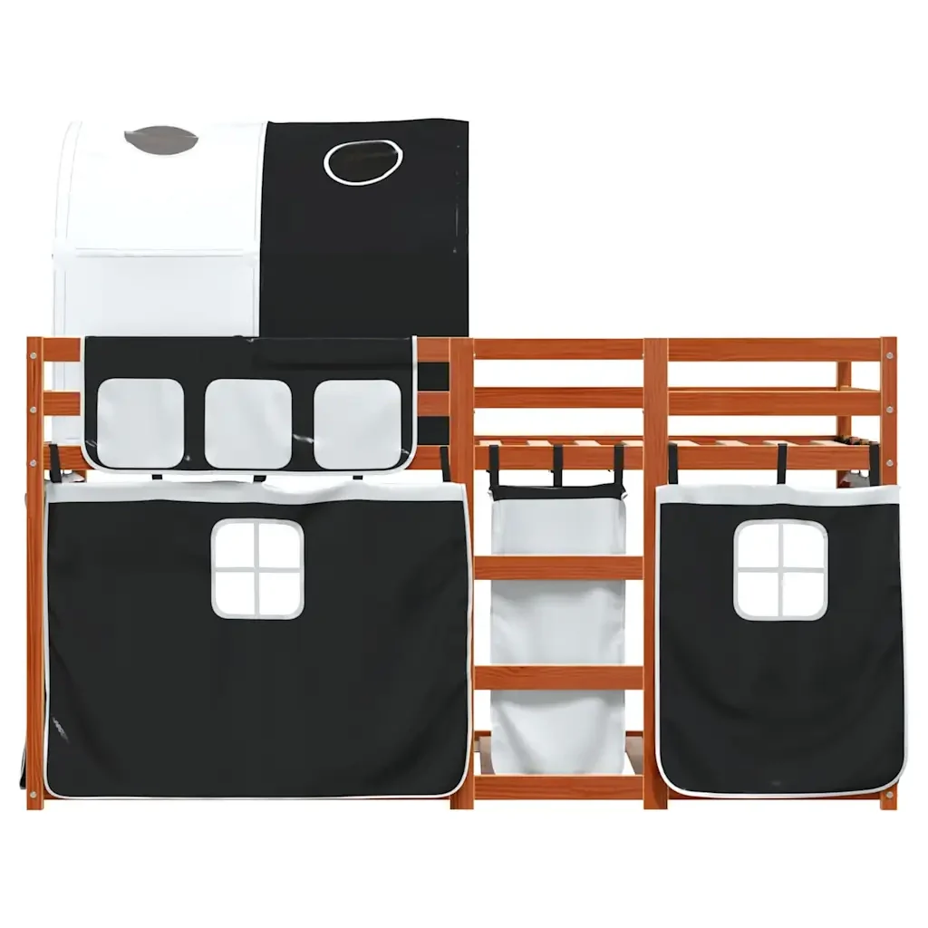 Letto singolo | Letto per adulti | Letto a Castello senza Materasso Bianco e Nero 80x200cm in Pino - Image 5